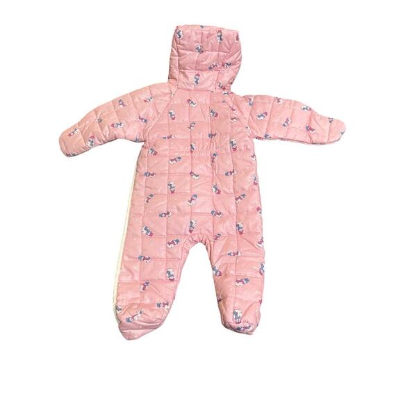 Vintage Carter’s Baby Girl Size Hooded Small up to 20lbs Quilted Winter Suit Zip - Picture 8 of 8